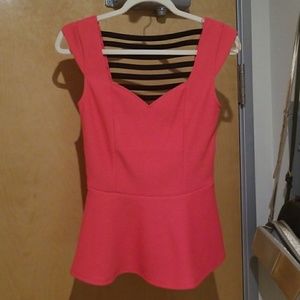 NWOT bright coral sweetheart top